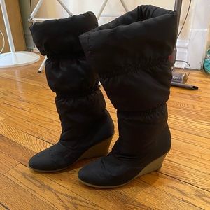 vintage steve madden black puffer snow boots